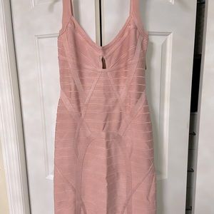 Herve Leger Bandage Dress. Blush Pink. Size M.